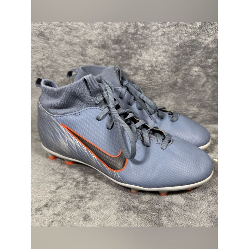 5.5Y Nike Mercurial Superfly 6 Club FG MG Soccer Cleat Mid Lace Up Grey Orange